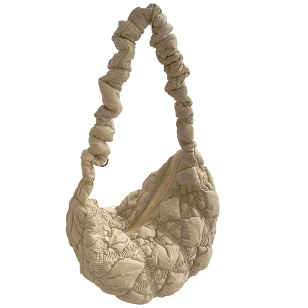 Bolso de mano acolchado para mujer, bolso de hombro acolchado ligero, bolso de mano acolchado tipo hobo 2023, bolso acolchado con pliegues en forma de nube