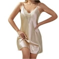 thumbnail image 2 of Camisón corto de seda helada para mujer, lencería, ropa interior, bata, vestido de dormir, 2 of 6