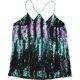 thumbnail image 2 of bar III Camiseta sin mangas con estampado de lentejuelas para mujer, verde, XXL, 2 of 2