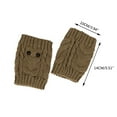 thumbnail image 3 of Women Winter Cable Knit Leg Warmers Cute Owl Eyes Boot Cuff Topper Ankle Socks, 3 of 19