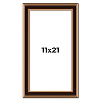 11x21 Frame Gold Brown Plein Air Vintage Solid Wood Picture Frame | 1.75 Inches Moulding Width |