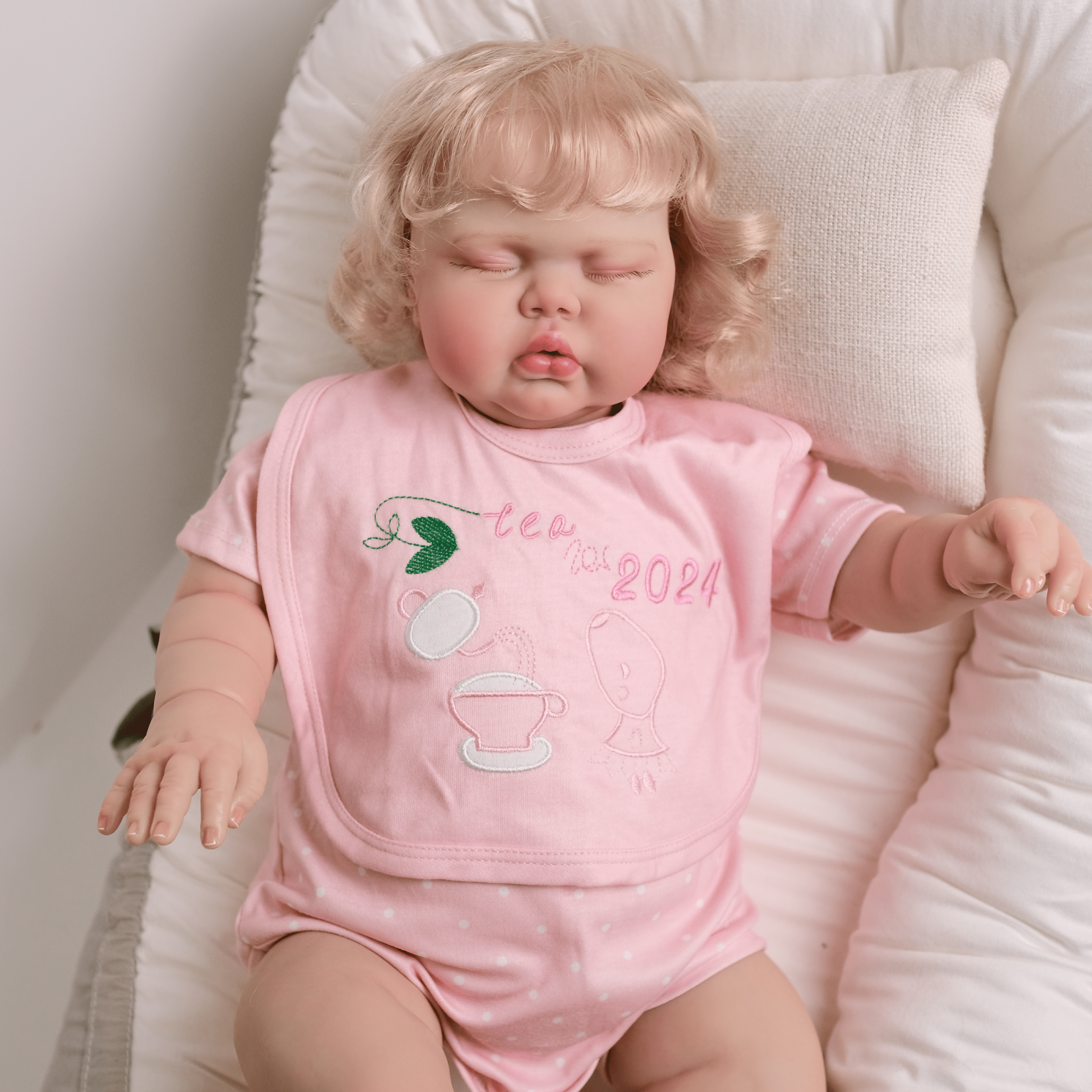 iCradle Lifelike Reborn Baby Dolls 24 inch Handmade Realistic Toddler Dolls Girl Pickle Cloth Body Newborn Babies Rooted Hair With Clothes Set Kids Age 3+
