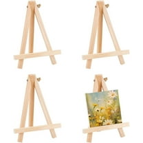 4 pc Foldable Wood Triangle Easel for Painting Arts and Crafts Light Yellow 20x14x3.2cm