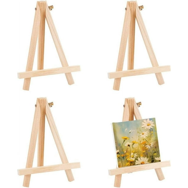4 caballetes de madera de 20 cm (8 pulgadas), plegables, triangulares, para mesa, para pintar, manualidades y artes.