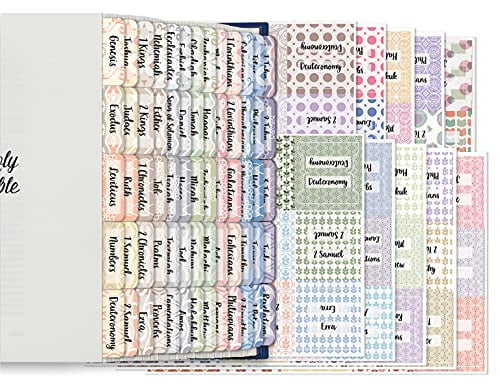 66 tabs for Old and New Testament Peach Pink Bible Tabs with Large Print for Women and Girl 90 Bible Index tabs in Total Additional 24 Blank tabs 