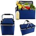 thumbnail image 4 of Foldable Picnic Basket with thermal function, Strong Aluminum Frame - Waterproof Lining - Collapsible Design for Easy Storage - Take it Camping, Picnicking, Lake Trips, Family Vacations, 4 of 4