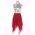 thumbnail image 3 of Nyeemya Womens Praise Contemporary Dance Dress Metallic Sleeveless Liturgical Dance Dress Tunic Red M, 3 of 7