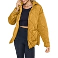 thumbnail image 2 of Winter Women Long Sleeve Zipper Quilted Coat Casual Loose Lightweight Hooded Puffer Jacket with Pocket, 2 of 5