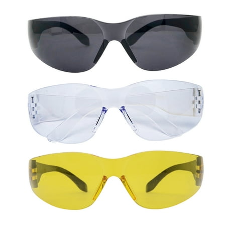 

tooloflife Ultra Lightweight Safety Glasses Scratch Resistant White/Yellow/Black Lens