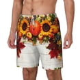 thumbnail image 2 of Balery Thanksgiving With Autumn Mens Swim Trunks Swim Shorts for Men Quick Dry Inseam Beach Shorts with Compression Liner Pocket-Small, 2 of 9