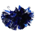 thumbnail image 2 of Cheerleader Pom Blue and Silver Metallic Foil Cheerleading Poms for Adults Sports Party Dance Cheering Accessories, 2 of 6