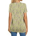 thumbnail image 5 of JTZGDY Henley Tops for Women Dressy Casual Summer Boho Floral Pattern Printed Short Sleeve Button V Neck Graphic T-Shirts Loose Oversized Tunic Blouse Yellow XL, 5 of 7