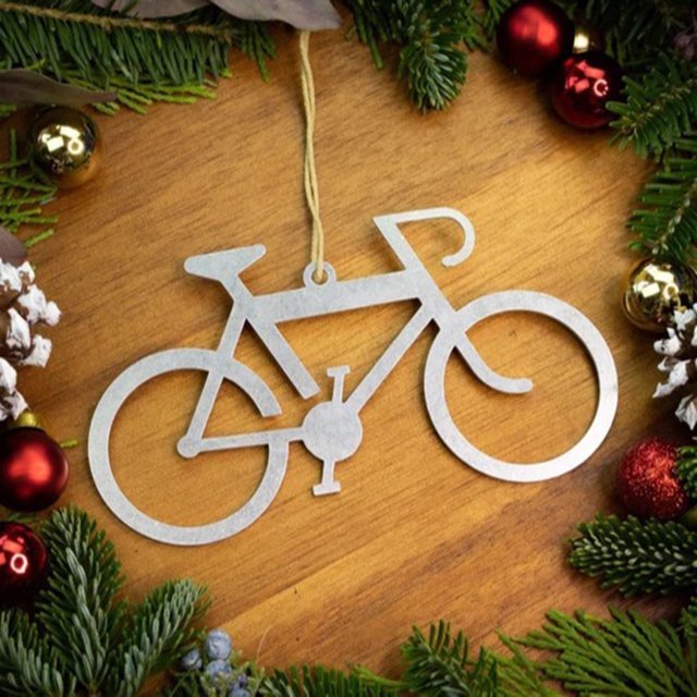 Adornos navideños de bicicleta Homerr, colgantes de metal para decoración navideña, cuerda colgante, escultura clásica de bicicleta