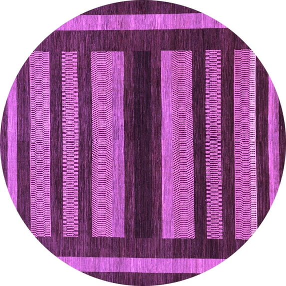 Ahgly Company Indoor Round Abstract Purple Modern Area Rugs, 8' Round