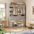 thumbnail image 3 of Aheaplus 4.6 FT (56") Closet Organizer System with Drawers & Shelves, Free Standing Reach-in Tower for Small Walk-in Closets, 1200+ LBS Max Load,Gray, 3 of 5