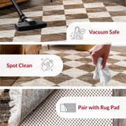 nuLOOM Meline Checkered Fringe Area Rug, 3' 3 x 5', Meline Beige