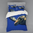 thumbnail image 2 of Ambesonne Turtle Bedding Set 3 Pcs, Sea Animal Swimming, Twin XL, Blue Yellow, 2 of 3