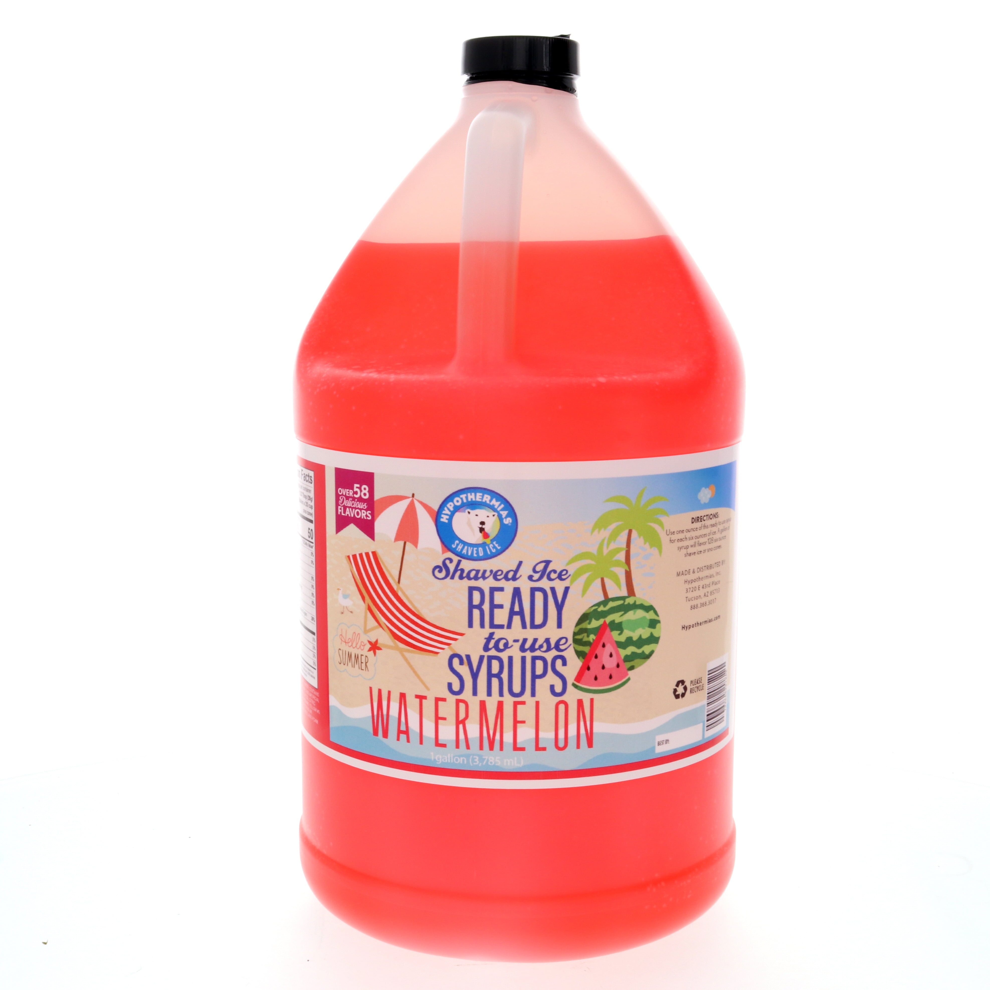 Watermelon Ready to Use Hawaiian Shaved Ice or Snow Cone Syrup Gallon (128 Fl. Oz)