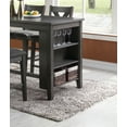 thumbnail image 4 of 5-Piece Bar Table and Chairs Set with Storage Shelves, Dining Table Set with Backless Stools, Counter Height Table Set for Kitchen Living Room, Dining Room, Game Room, Dark Brown, 4 of 8