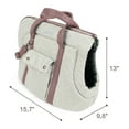 thumbnail image 3 of Small Pet Carrier for Small Dogs and Cats - Washable Semi-Open Pet Travel Tote Bag - Adjustable Strap Pet Carrier for Cat Travel Bag - 9.8 x 15.7 x 13 Inch - Beige-Rose, 3 of 7