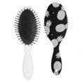 thumbnail image 2 of Pineapple Hair Brush, Tropical Summer Fruit Pattern Detangling Paddle Brush, Yellow Golden Print, Fresh Pineapple Lover Design, 2 of 8