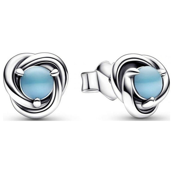 Pandora #292335C02 Eternity Circle December Stud Earrings