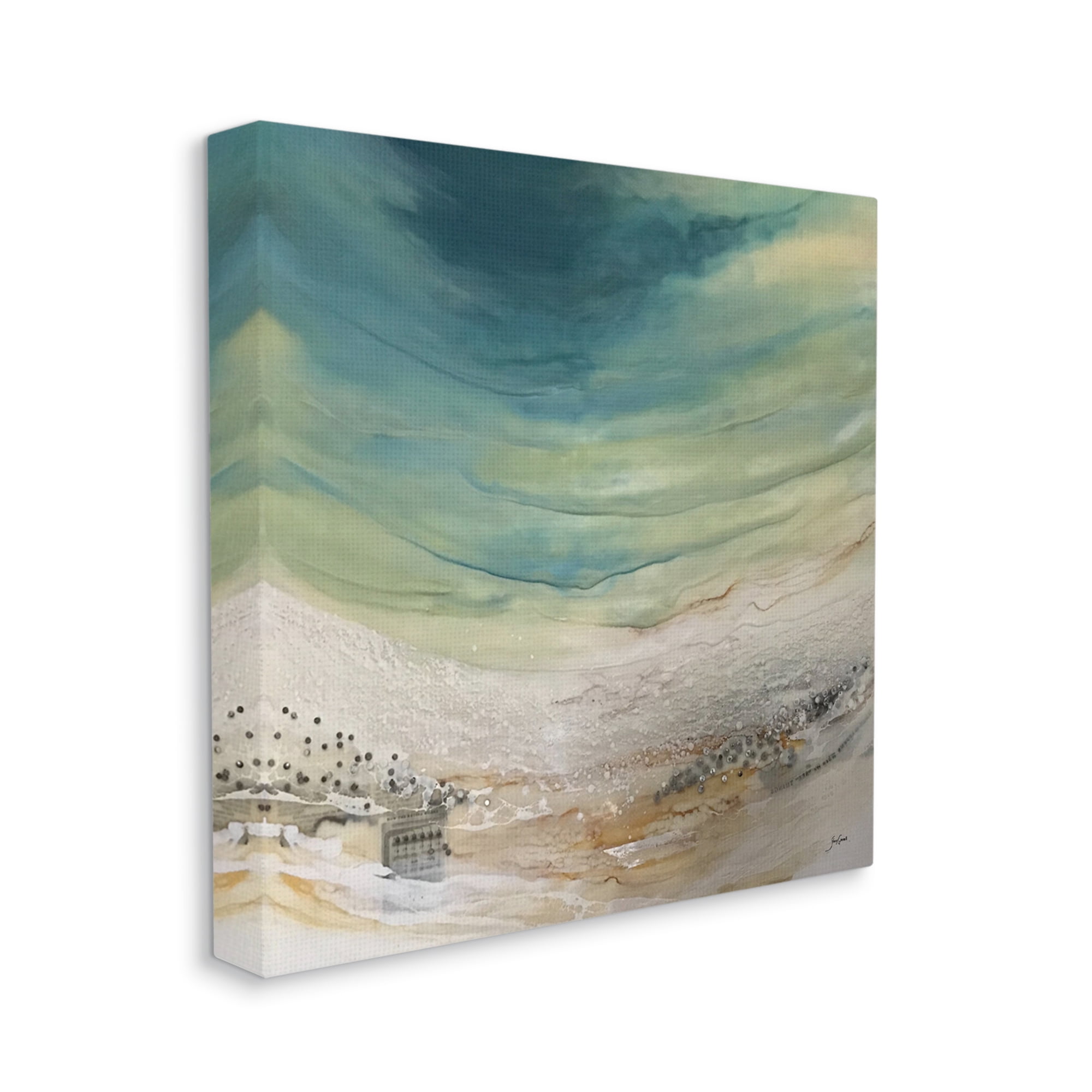 Stupell Industries Enigmatic Landscape Scene Curved Abstract Beach Depiction Painting Gallery Wrapped Canvas Print Wall Art, Design by Stacy Gresell