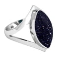 thumbnail image 3 of 925 Sterling Silver Ring For Women - Teens Blue Sunstone Gemstone Silver Ring Size 10.5 Simple Silver Ring Size 10.5 Mothers' Day Gift For Ladies 925 Silver Gemstone Jewelry, 3 of 9