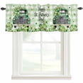 thumbnail image 4 of Kitchen Valances for Window, Rustic Truck Shamrock Butterfly Light Filtering Rod Pocket Valance Curtain, St. Patrick's Day Green Check Short Curtains Window Topper for Bedroom Living Room 54x18in, 4 of 9