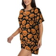 thumbnail image 2 of Lsque Halloween Pumpkins Women's Short-Sleeved Pajama Set - 2 Piece Soft and Lightweight Sleepwear Set-X-Large, 2 of 9