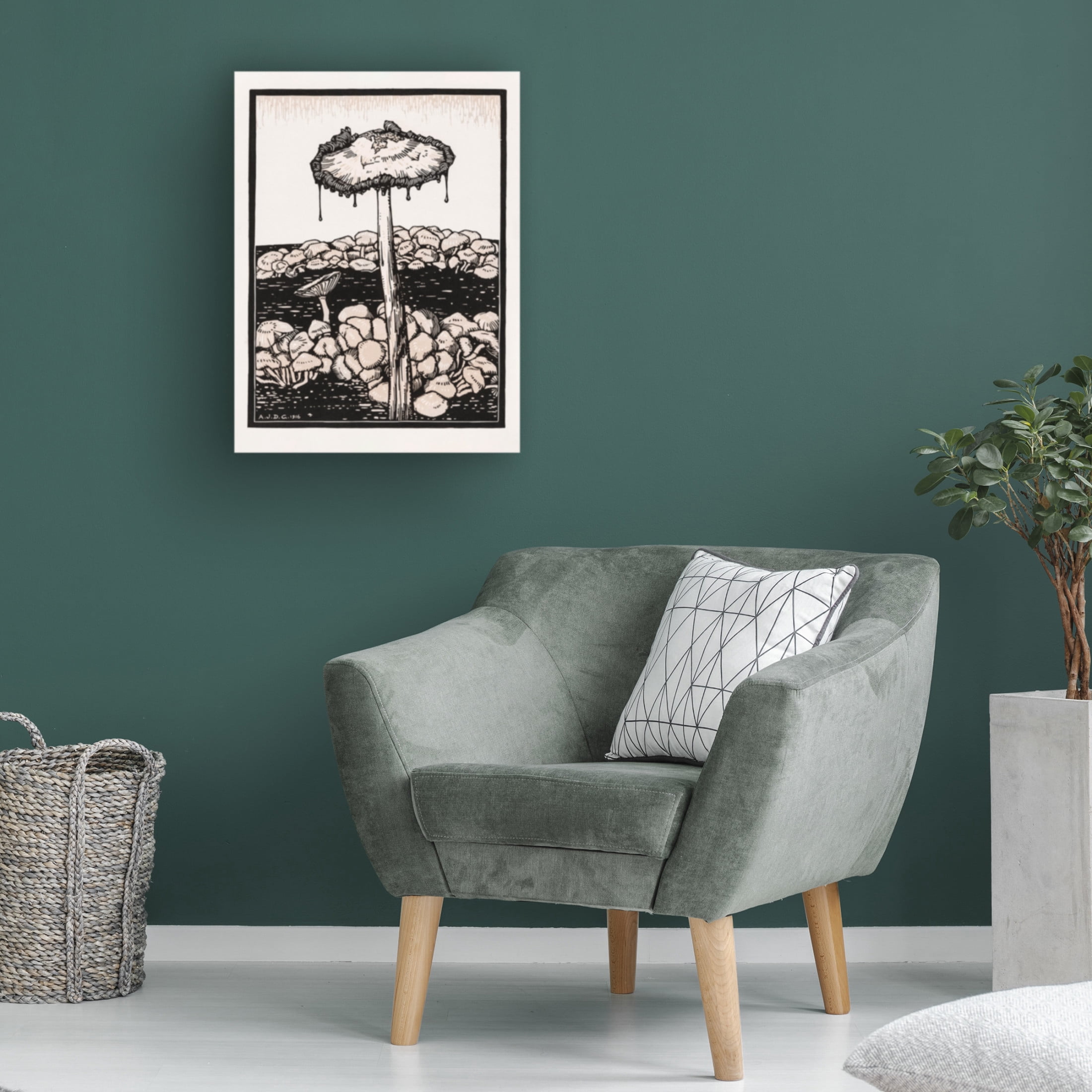 Trademark Fine Art Pictufy Dripping Mushroom 1916 Canvas Wall Art