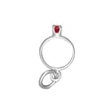 thumbnail image 1 of Sterling Silver 16" .8mm Cubic Zirconia July Birth Month Wedding Ring Pendant Necklace, 1 of 2