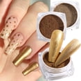 thumbnail image 2 of Polvos de purpurina para uñas de oro metálico, espejo cromado brillante, pigmento de polvo mágico, decoraciones de manicura rosa champán de Año Nuevo # XP01 Dengxun unisex, 2 of 2