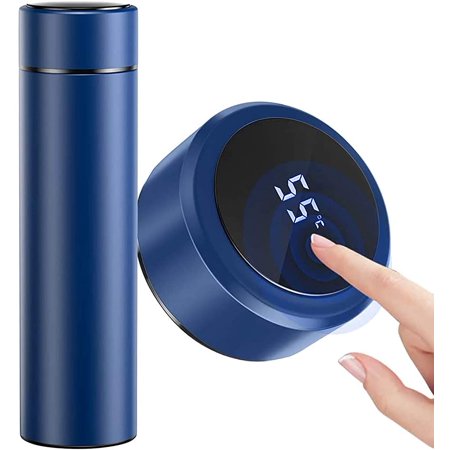 

500ML Stainless Steel Vacuum Flask Vacuum Flask with Smart Temperature Display Blue LED Screen Temperature