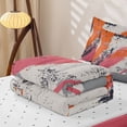 thumbnail image 5 of Erosebridal Orange Pink Brush Strokes Zipper Twin Comforter Sets with Fitted Sheet and 2 Pillowcases, Grunge Watercolor Zipper Bedding Set, Reversible, 5 of 7
