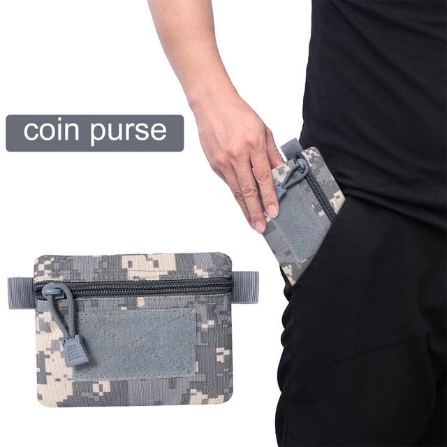 Bolsa Mini riñonera portátil para acampar al aire libre EDC Molle Wallet (camuflaje ACU)