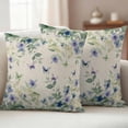 thumbnail image 2 of Butterfly Plant Outdoor Pillow Covers 18x18 Set of 2,Waterproof Patio Throw Pillowcase Protectors,Green Purple Watercolor Country Leaf Decorative Pillow Shams Cushion Covers for Seat Bed Couch Sofa, 2 of 8