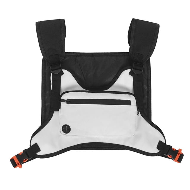 Bolsa De Pecho Para Exteriores Para Hombres, Bolsa De Pecho Resistente Con Orificio Para Auriculares, Paquete De Herramientas Multifunción Para Deport Blanco Soledad Paquete de cofre para correr al aire libre