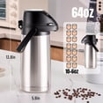 thumbnail image 5 of Airpot Coffee Carafe with Pump/Lever Action, 64oz/1.9L Hot Water Carafe, Insulated Stainless Steel Airpots, Thermal Carafe Beverage Dispenser, Tea Flask, Cocoa Dispenser for Parties, Camping, 5 of 9