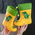 thumbnail image 5 of Hpapadks Rain Boots Kids Non Comfortable Outdoor Play Shoes Cartoon Printed Mid Top Cute Water Shoes Kids Waterproof Boots Yellow, 5 of 7