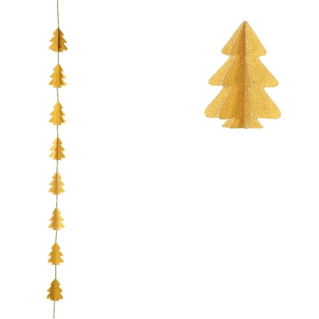 Christmas Decorations Indoor Mini String Pull Out Flags Hanging Banners for Tree Window Party Use 250 cm Long Paper Design
