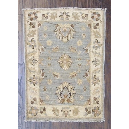 Wahi Rugs Hand Knotted Oushak Chobie Natural-dye Whitewash 2'0"x3'0" -w345