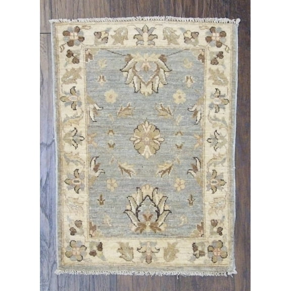 Wahi Rugs Hand Knotted Oushak Chobie Natural-dye Whitewash 2'0"x3'0" -w345