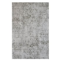 HomeRoots 570089 7 x 10 ft. Abstract Rectangle Area Rug, Cream & Beige