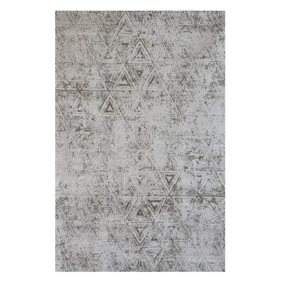 HomeRoots 570089 7 x 10 ft. Abstract Rectangle Area Rug, Cream & Beige
