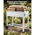 thumbnail image 6 of 39 Inch Outdoor Raised Garden Bed with Wheels and Shelf, Lockable Rolling Steel Planter Box, 400 lbs Capacity for Patio, Balcony, Backyard,White, 6 of 7