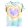 thumbnail image 5 of Mifsaly Tie-Dye Cotton T-Shirt for Women Short Sleeve Crew Neck Casual Summer Tops Colorful Print Lightweight Breathable Casual Blouse M, 5 of 6