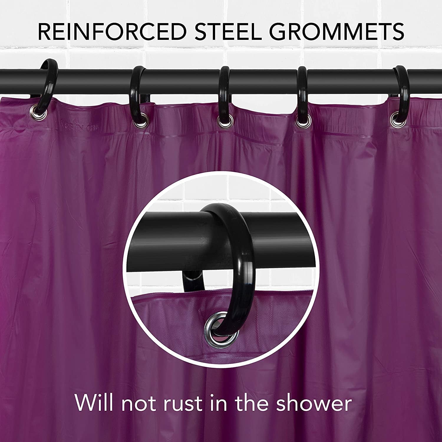 Shower Curtain Liners, 70 x 72 Inches with 12 Metal Grommet Holes, Waterproof Heavy Duty Plastic Liners: Jade-10