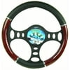 Custom Accessories 35710 Wood Grain And Chrome Trim Steering Wheel Cover