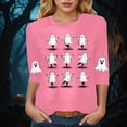 thumbnail image 3 of Towmus Halloween Shirts for Women Plus Size Trendy Crew Neck Graphic Tops Oversized 3/4 Sleeve Blouses, 3 of 4